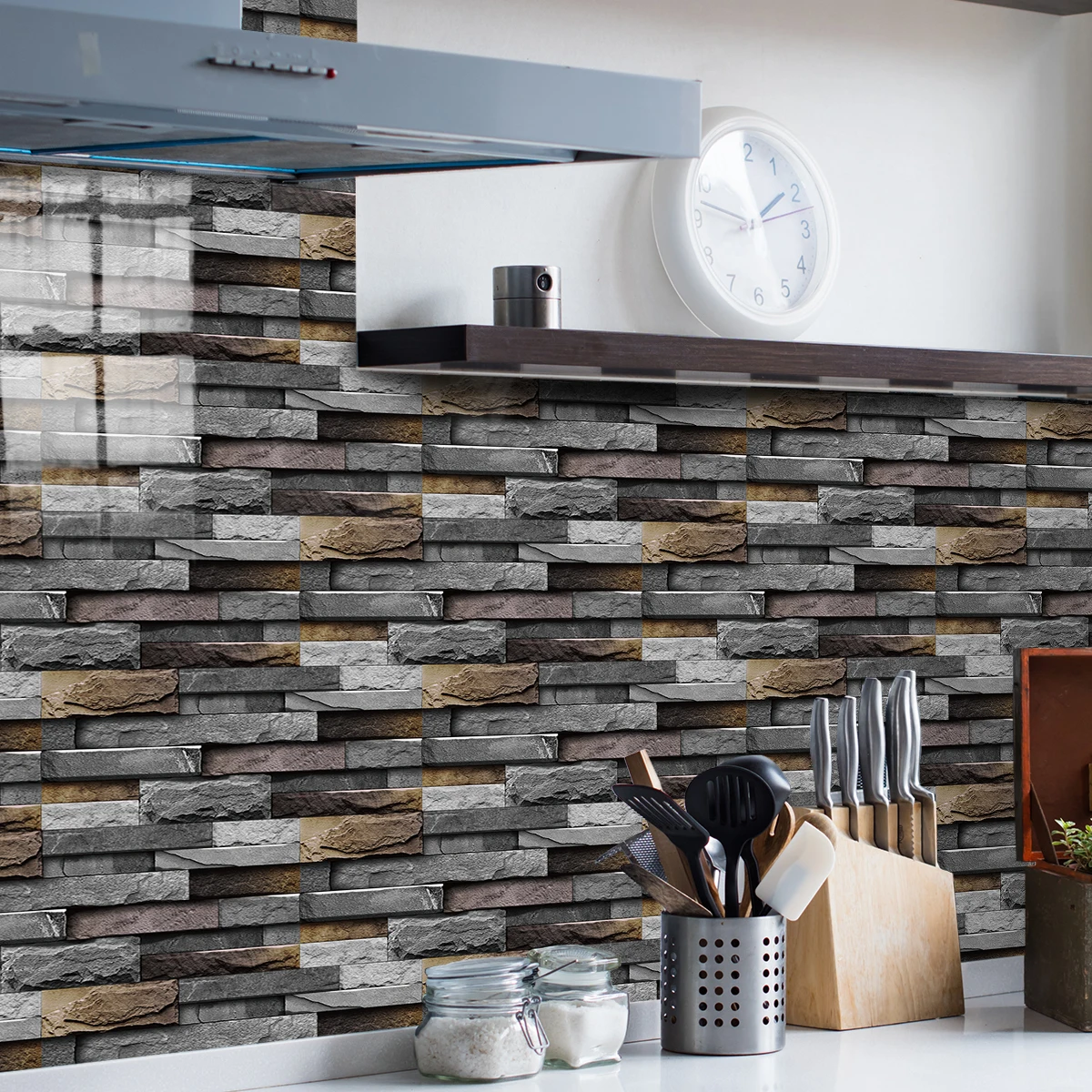 24 шт. мраморный узор 3D эффект кристалл кухонные наклейки водостойкие