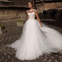 macdougal wedding dresses 2022 simple o neck tulle beach party bride gown elegant applique vestido de novia civil women skirt