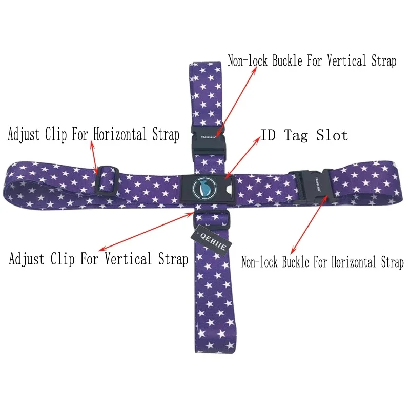 Practical Luggage Straps Travel Baggage Tie Binding Belt Fixing Belt Suitcase Cross Strap Band Luggage Cross String Girdle Items