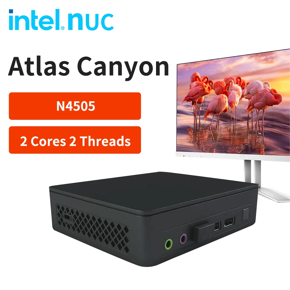 Intel New MINI PC Atlas Canyon 2xCore Memory DDR4 2933MHz 32GB Desktop Gamer N4505 Office video Computer Support 4K mini pc