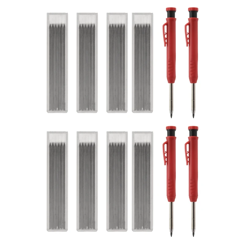 

4 шт., строительные карандаши с точилкой и ведущими механическими карандашами, карандаши для рисования, чертежей