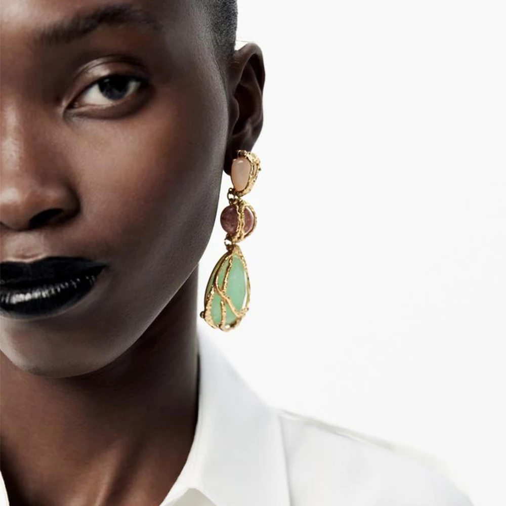 Серьги ZAA яркие разноцветные полимерные Многослойные висячие серьги для женщин