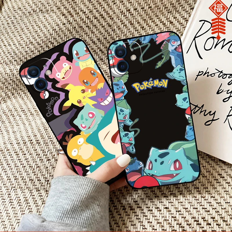 

Pokémon Japanese Anime Phone Case For Funda iPhone 13 12 11 Pro Max Mini X XR XS Max SE 2020 6 6s 7 8 Plus Back Liquid Silicon