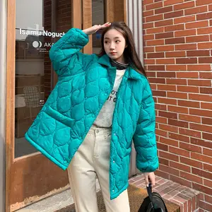 Winter Cotton Basic Jacket Women's 2022 Fashion New College Style Student Loose Coat Solid Color War in Pakistan