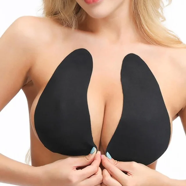 1 Pair Women Large Size Adhesive Bra Water Drop Shaped Invisible Breast Pads Silicone Lifting Nipple Cover Push Up Chest Sticker 3