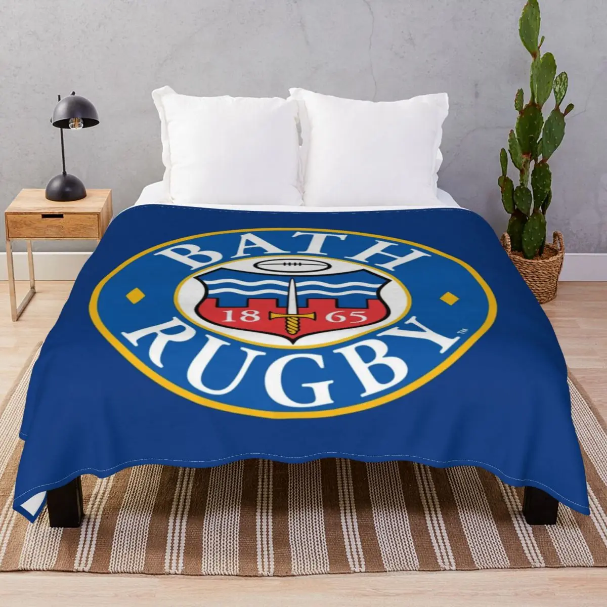 Bath Rugby Blankets Fleece Printed Multi-function Throw Blanket for Bed Sofa Camp Office