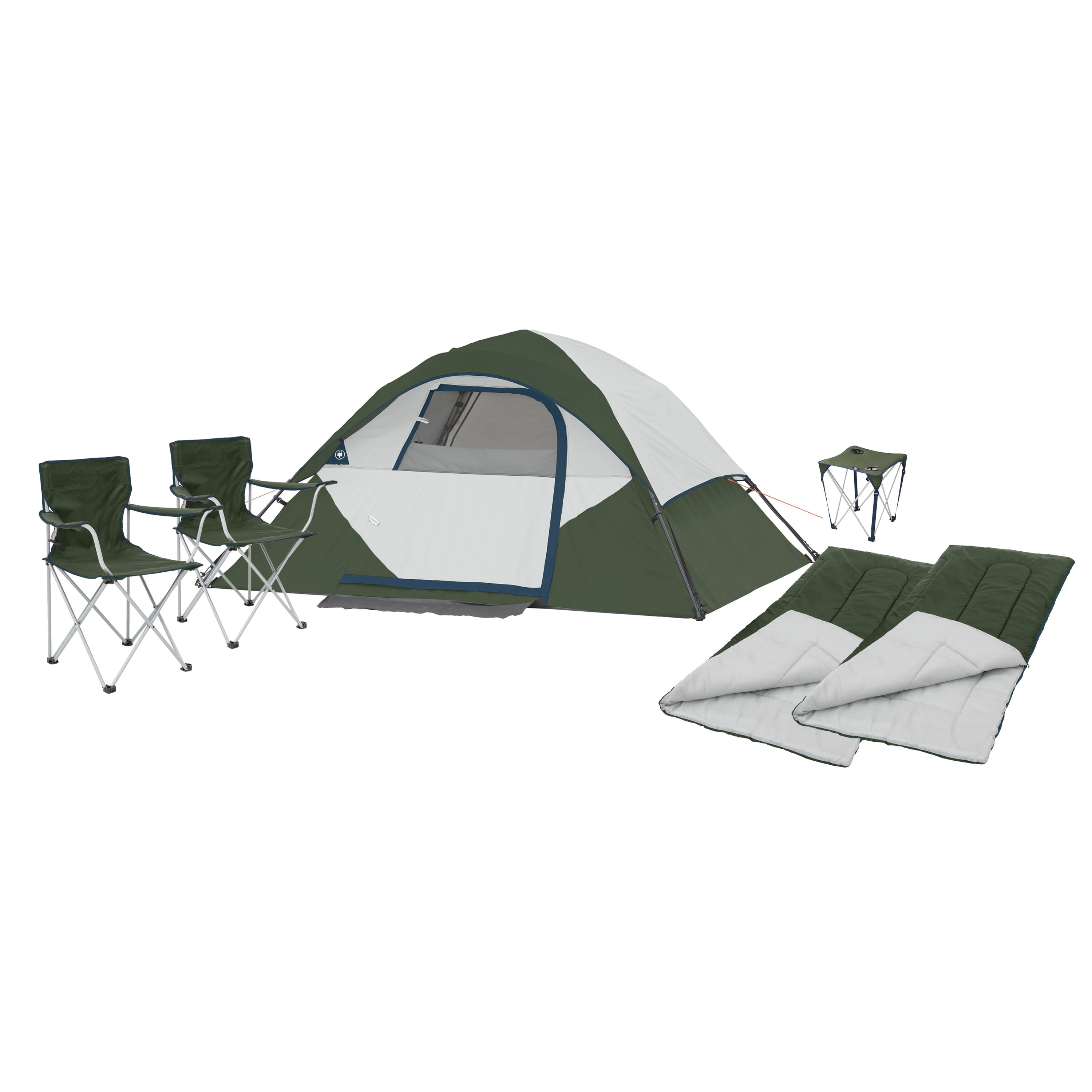 

6-Piece Camping Combo -Green (Includes tent, chairs, sleeping bags, and table)