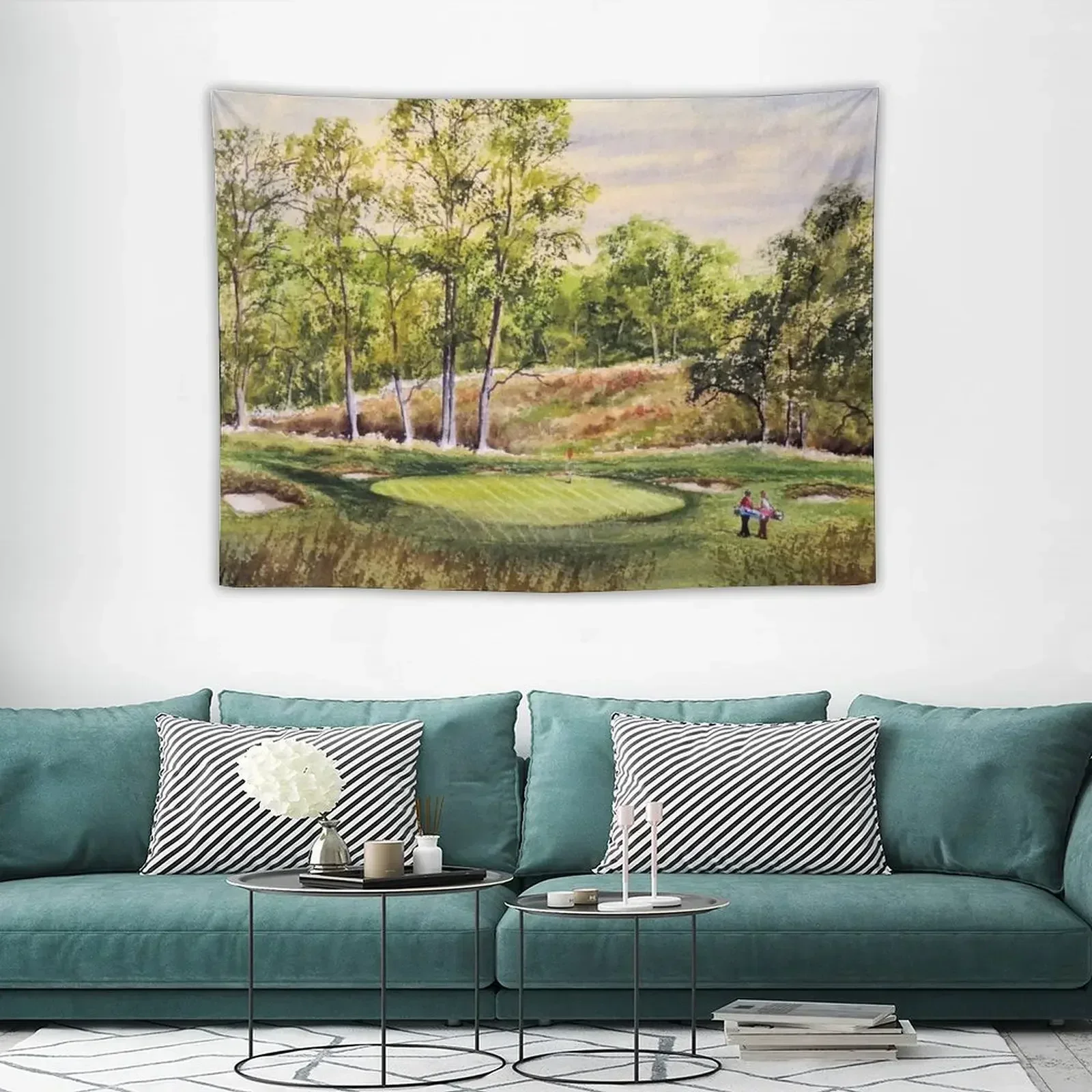 Merion Golf Course 17th Зеленый гобелен Украшение комнаты Эстетические украшения для дома