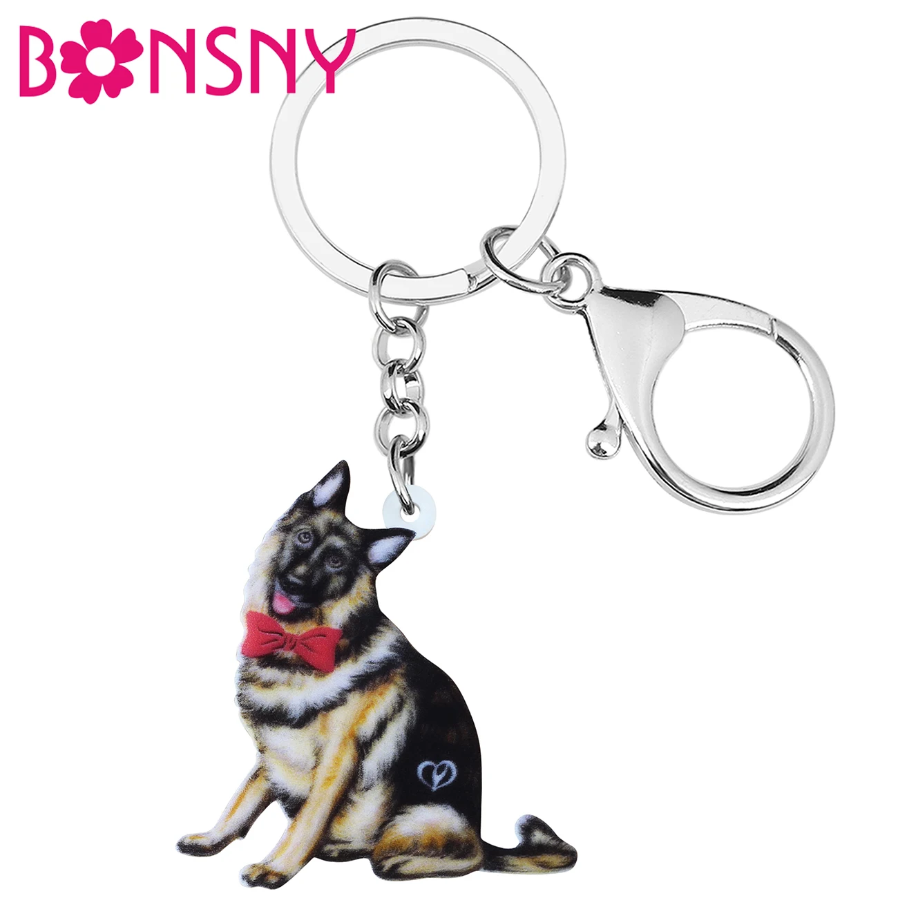 Bonsny акриловое сидячее немецкое овчарье брелок для автомобиля подарки модные