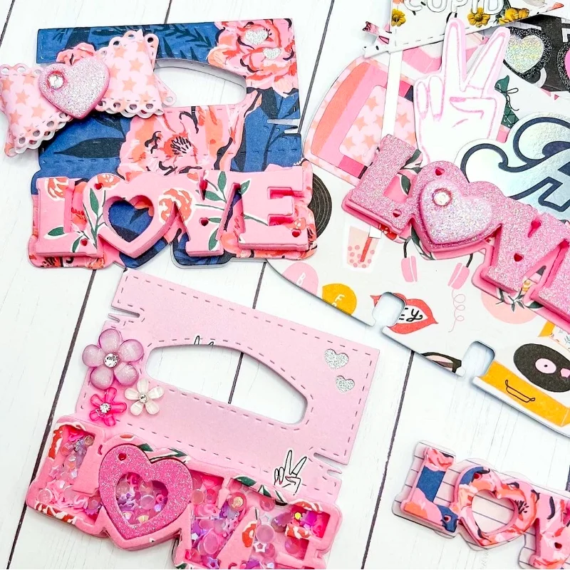 Металлические Вырубные штампы Love Bag Topper для рукоделия скрапбукинга альбома