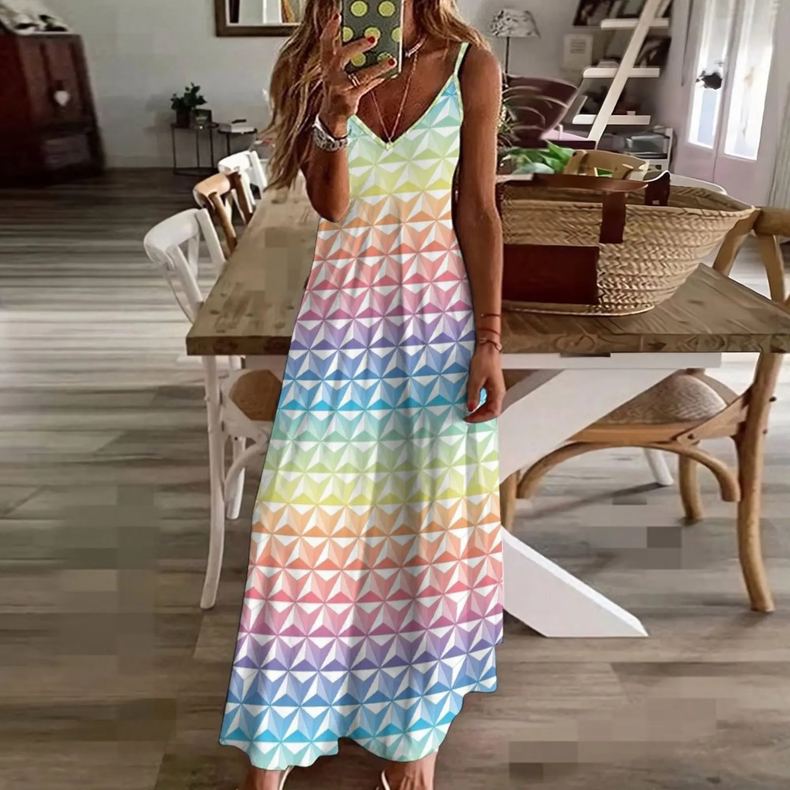 Geodesic Sphere Радужное длинное платье без рукавов свадебные платья для вечеринок