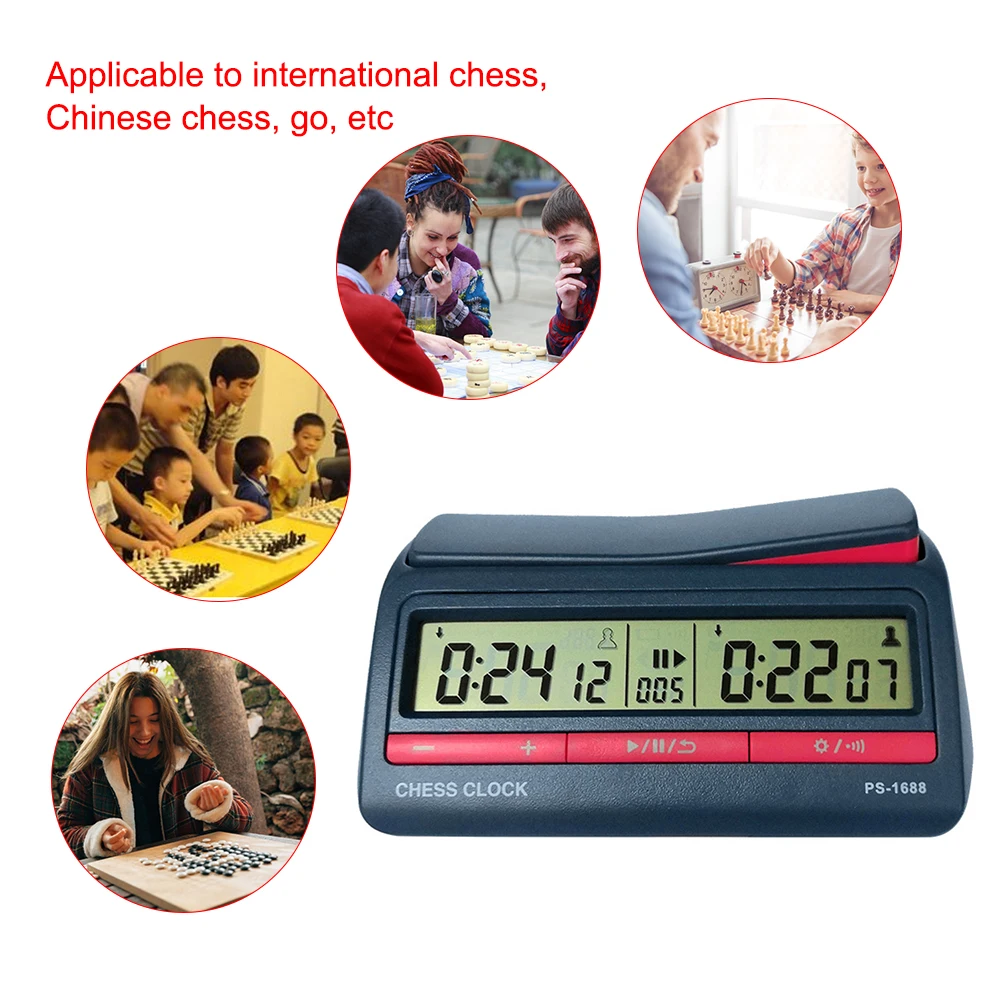 

Chess Digital Timer Professional Digital Chess Clock Plastic Battery Powered Multifunctional Lightweight for Family Personal Use