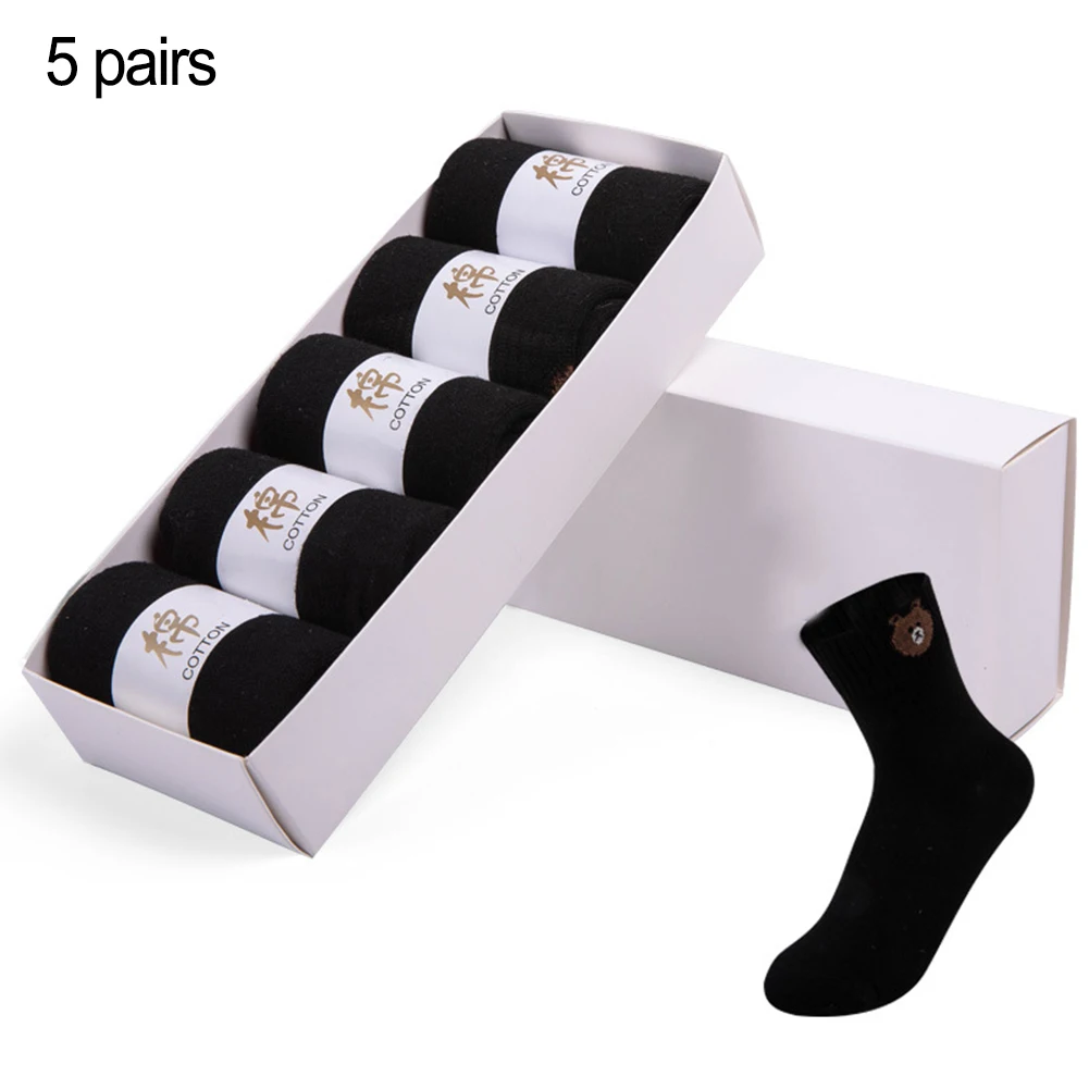

Youthful Tube 5pair Socks Set Black/White/Mixed Colors Comfortable Spring High Elasticity Onesize Fits Bike Accessories