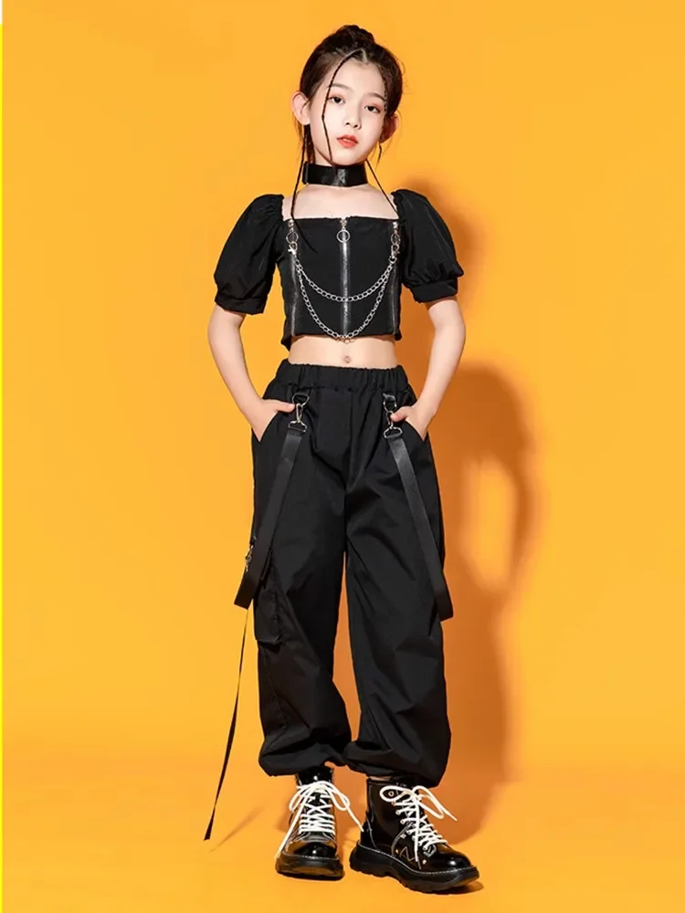 Одежда в стиле хип-хоп для девочек укороченная футболка с квадратным вырезом и