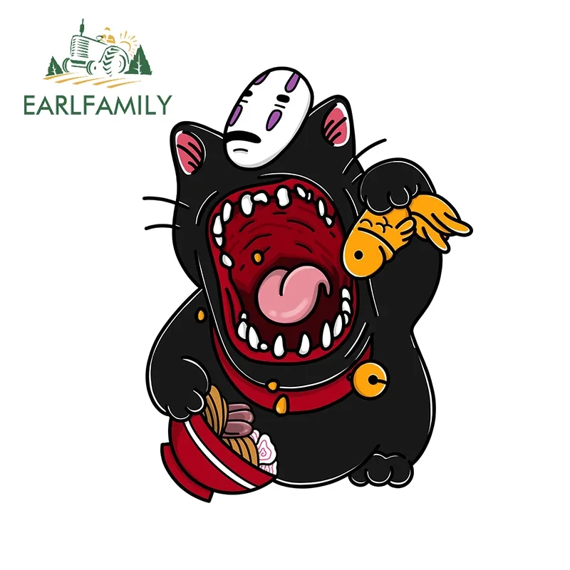 

EARLFAMILY 13 см X 9,9 см для черной кошки, наклейки для фотографий, граффити, аниме Водонепроницаемая наклейка с защитой от царапин