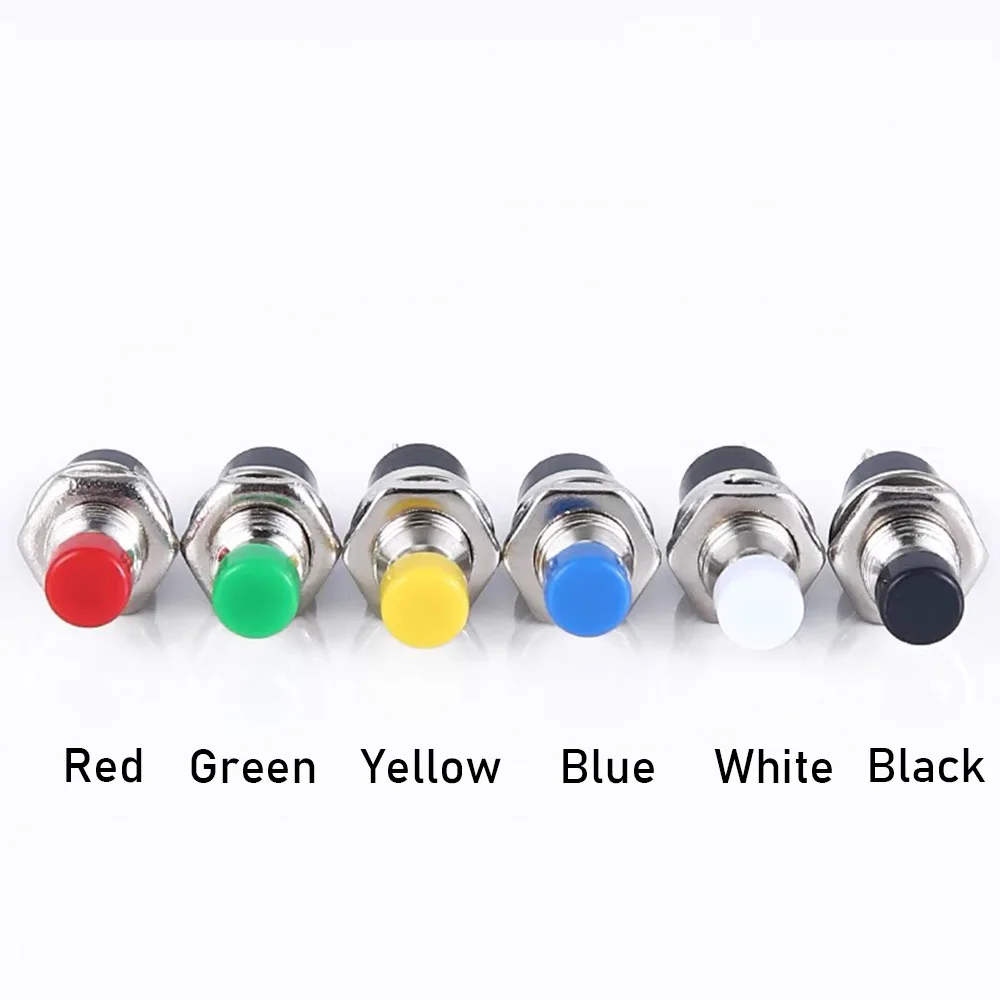 diymore 5PCS/Lot PBS-110 reset switch button normally open normally closed momentary switch without self-locking switch 6 colors