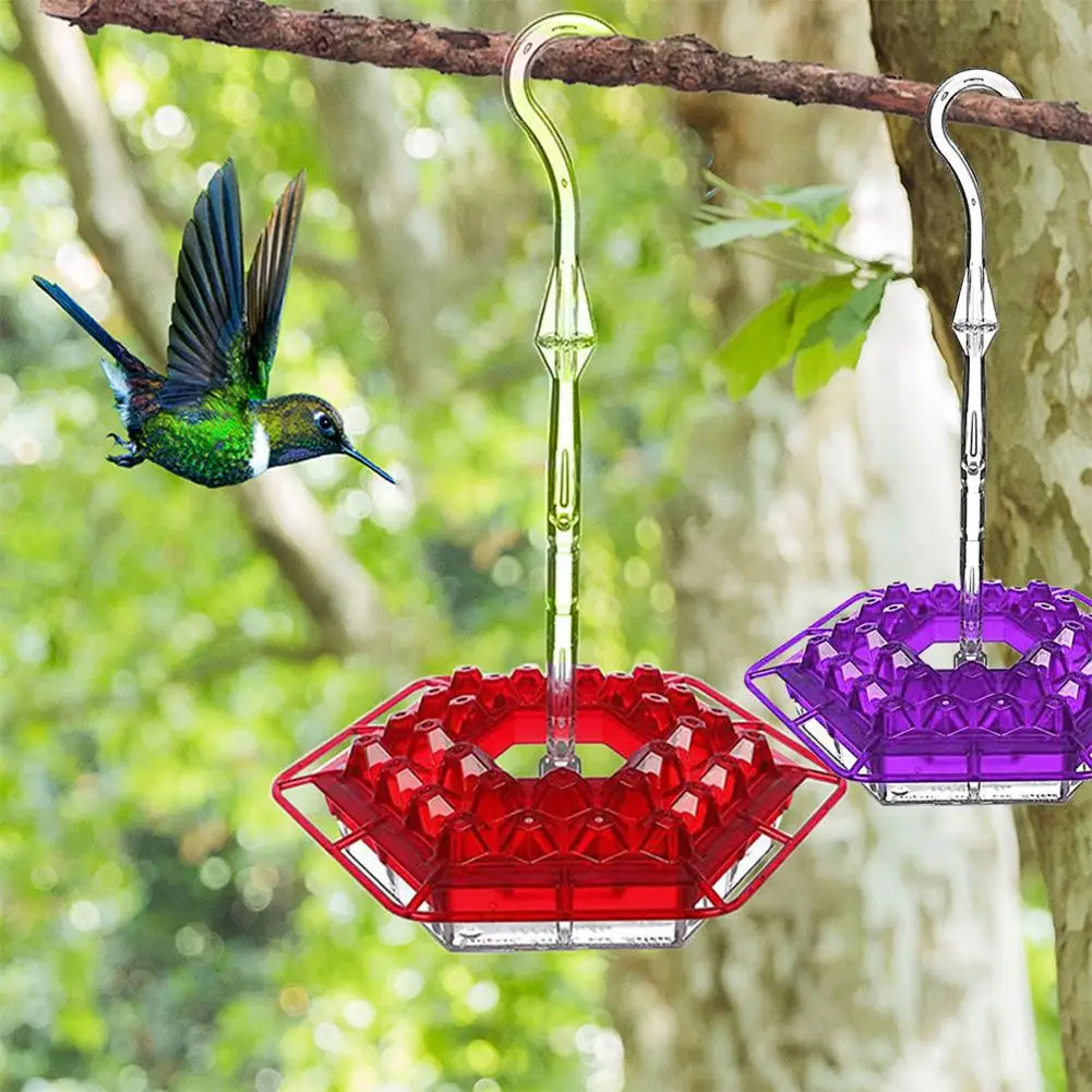 

Hanging Hexagonal Hummingbird Feeder With Hook Unique Filling System Feeding Stations Yard Garden Decor
