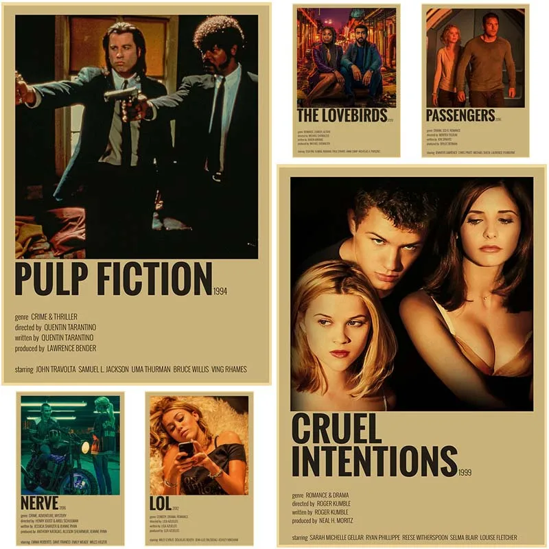 

Classic Movie Kraft Paper Posters The Host Pulp Fiction Pictures for Home Decor Mural Room Decoration Art Painting Wall Sticker