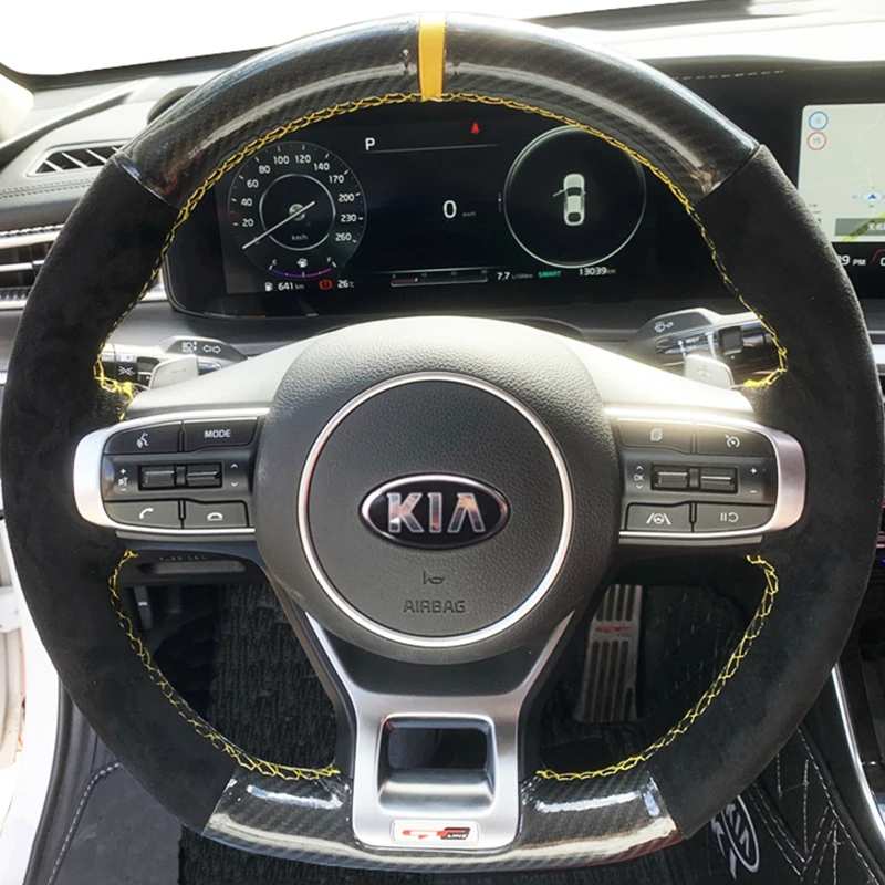 

Чехол на рулевое колесо автомобиля своими руками для седана Kia Optima Kia K5 GT GT-Line 2020-2022 Замшевый чехол рулевого колеса Обертывание автомобильных аксессуаров