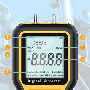Цифровой манометр QK-1201 ±2.999 psi, 15 единиц измерения, дифференциальный измеритель давления, регистратор данных, тестер газа для систем ОВКВ (art.: 3920da73f9c2b) - 3920da73f9c2b