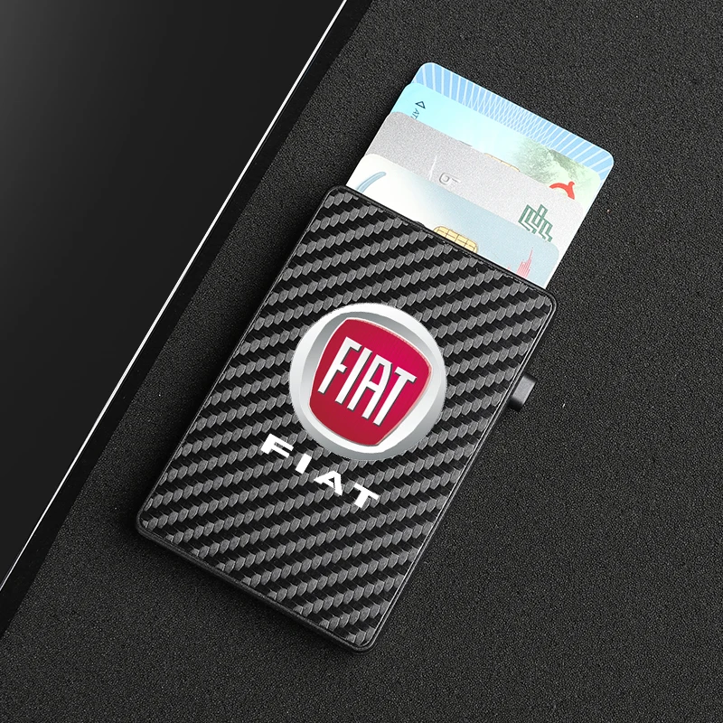 

RFID-защита от кражи, карбоновое волокно, Роскошный телефон, кредитный выдвижной кошелек для Fiat Punto 500 Panda Abarth Tipo Palio Tipo Car