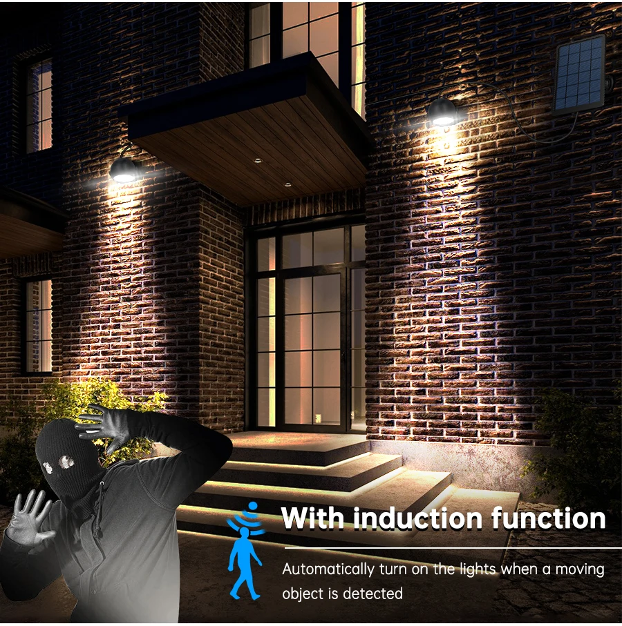 Солнечные прожекторы с двойной головкой уличный внутренний светодиодный