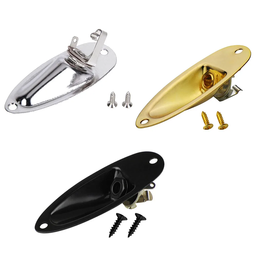 

1x Jack Socket Electric Guitar Boat Shaped Jack Plate FD Socket For Strat Style With Screws Audio Connector Socket Panel