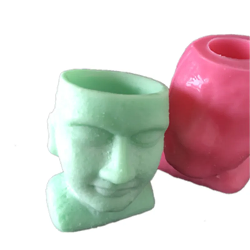 

Big Cement Concrete Garden Decoration Human Face Planter Vase Mould DIY 3D Plaster Craft Flower Pot Silicone Molds