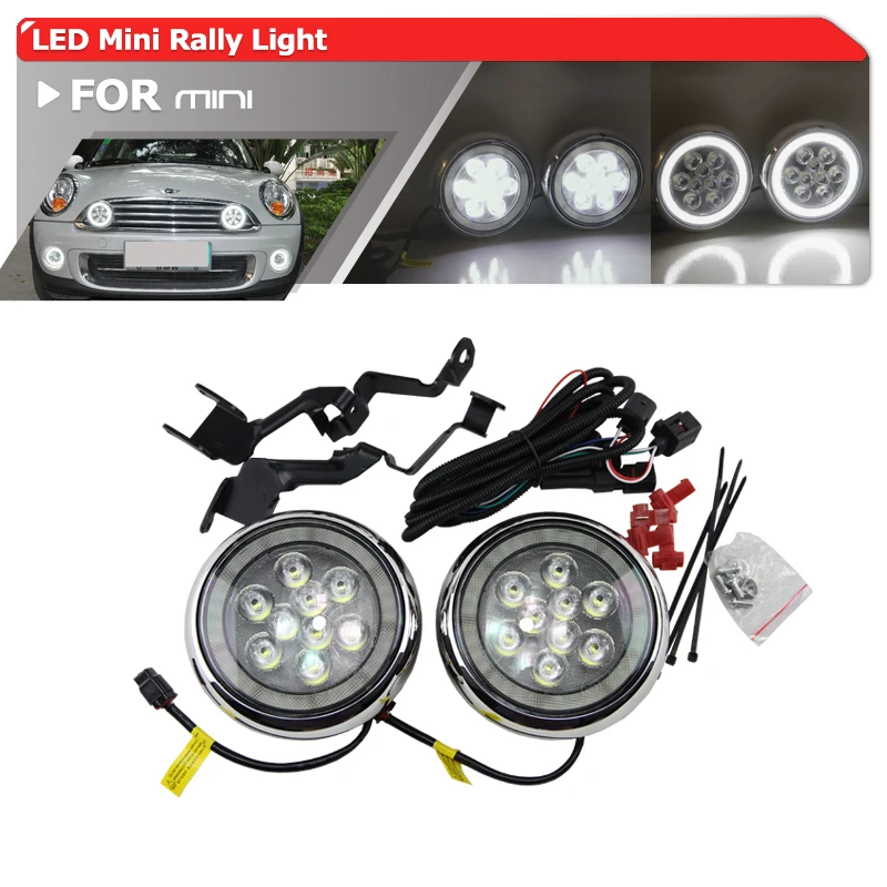

Front Bumper Led Halo Ring Rally DRL Daytime Driving Fog Lights For Mini Cooper R55 R56 R57 R58 R60 E4 R87 Mini Rally Lights