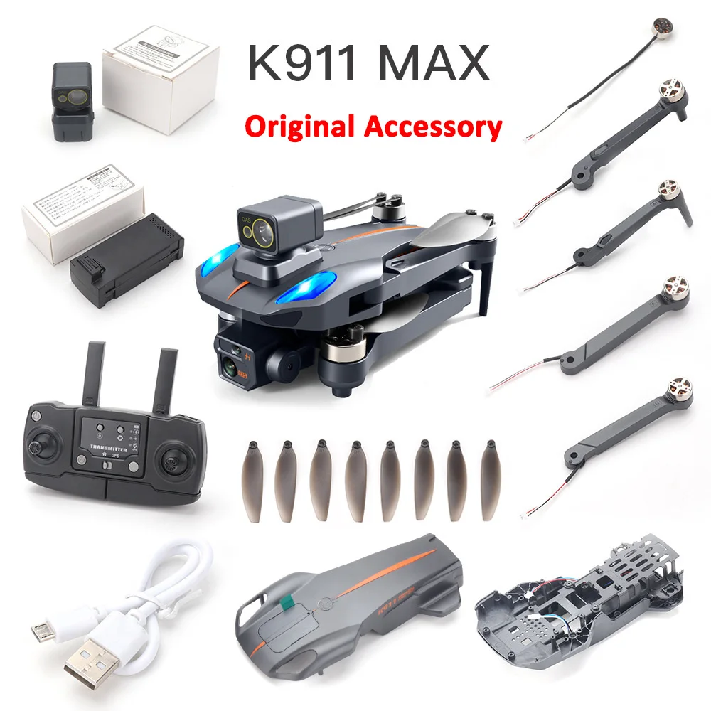 

Original K911 Max Drone Spare Part Propeller Blade / Motor Arm / Battery / USB Charger / Body Shell / Brushless Motor etc.