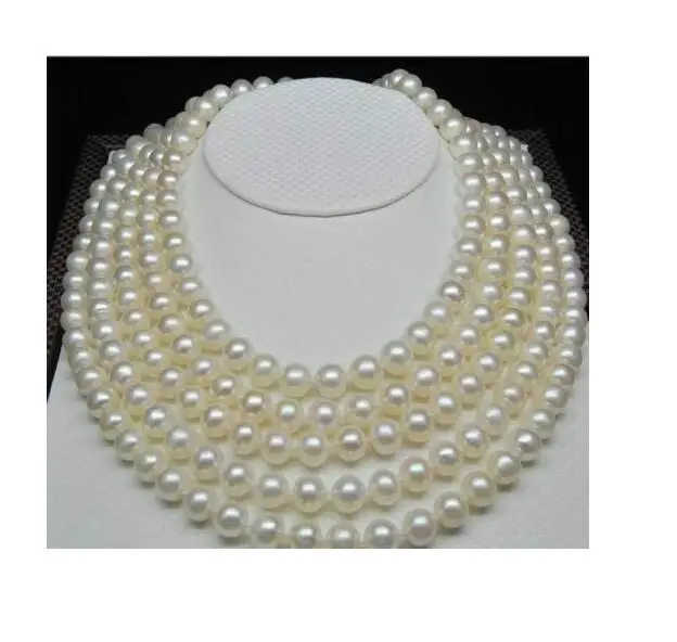 

Five-strand AAA 9-10MM REAL WHITE SOUTH SEA PEARL NECKLACE 16" 17" 18" 19" 20"