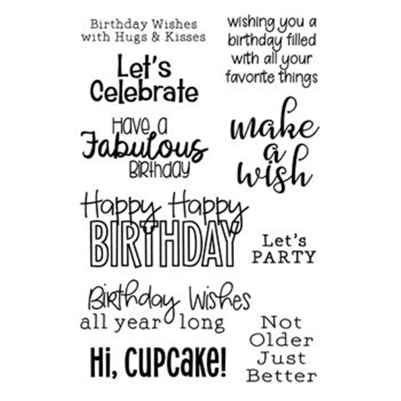 

Новинка 2023, штамп с прозрачной печатью на день рождения, альбом для скрапбукинга «сделай сам», декоративная бумажная карточка, творчество, подарок ручной работы