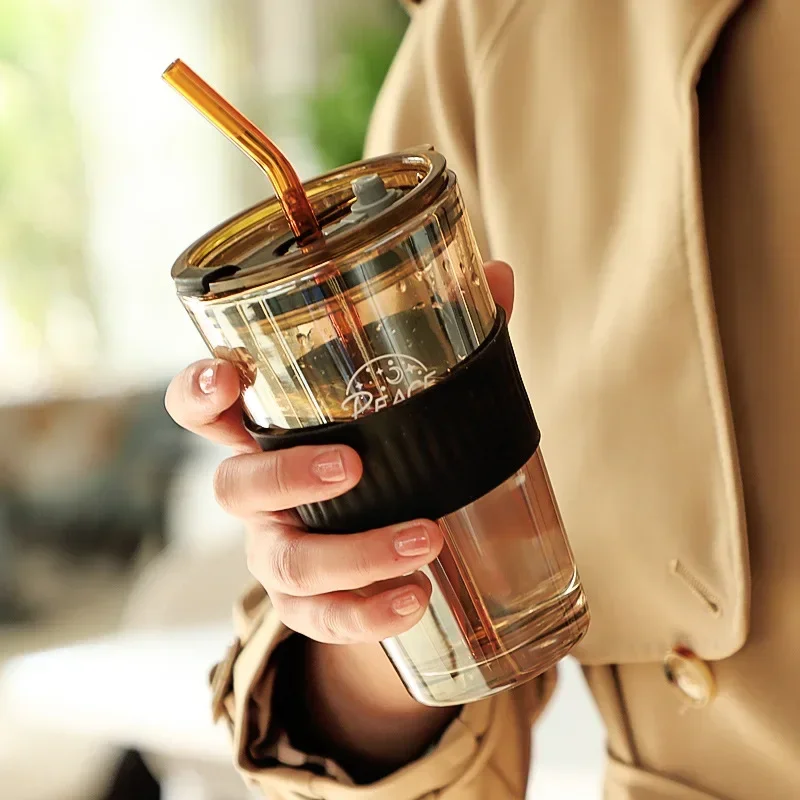 

Термостойкая кофейная кружка 450 мл, Винные бокалы, портативная герметичная Водонепроницаемая кнопка с соломинкой, дорожная чашка для молока, чая, кофейные бокалы, чашка в подарок