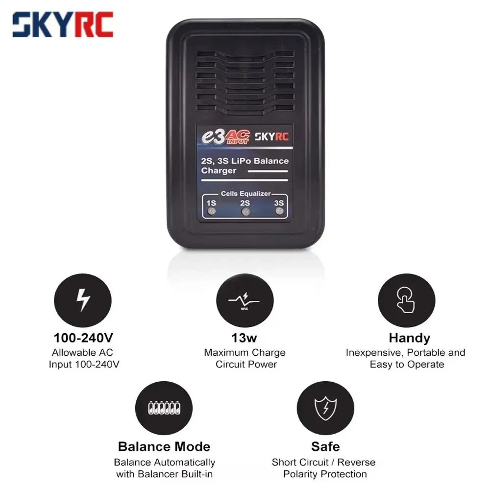 SKYRC e3 2S 3S LiPo AKKU Балансное зарядное устройство Вход переменного тока 110–240 В SK- 100081