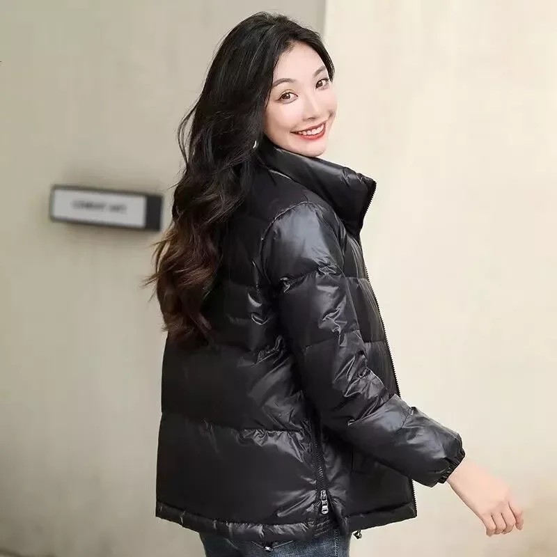 Autumn Winter Jackets Solid Short Style Ladies Warm Coat Zipper Pockets Quilted Fashion Casual Outerwear for Female