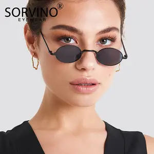 Retro Oval Sunglasses Men Small Vintage Glasses | Vintage Round Sunglasses - Sunglasses - Aliexpress