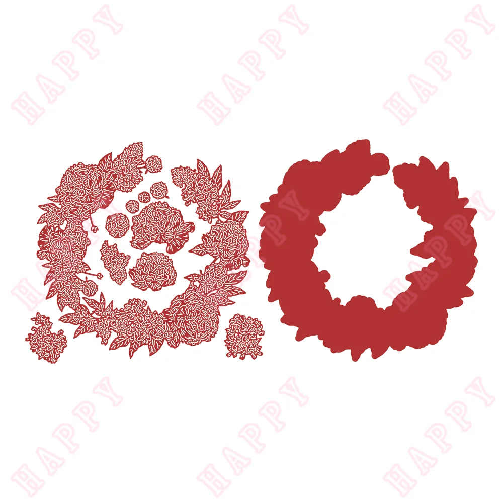 

Blossom Wreath Metal Cutting Dies Decoration Die Cut For DIY Scrapbooking Diary Album Paper Template Card Embossing Handcraft