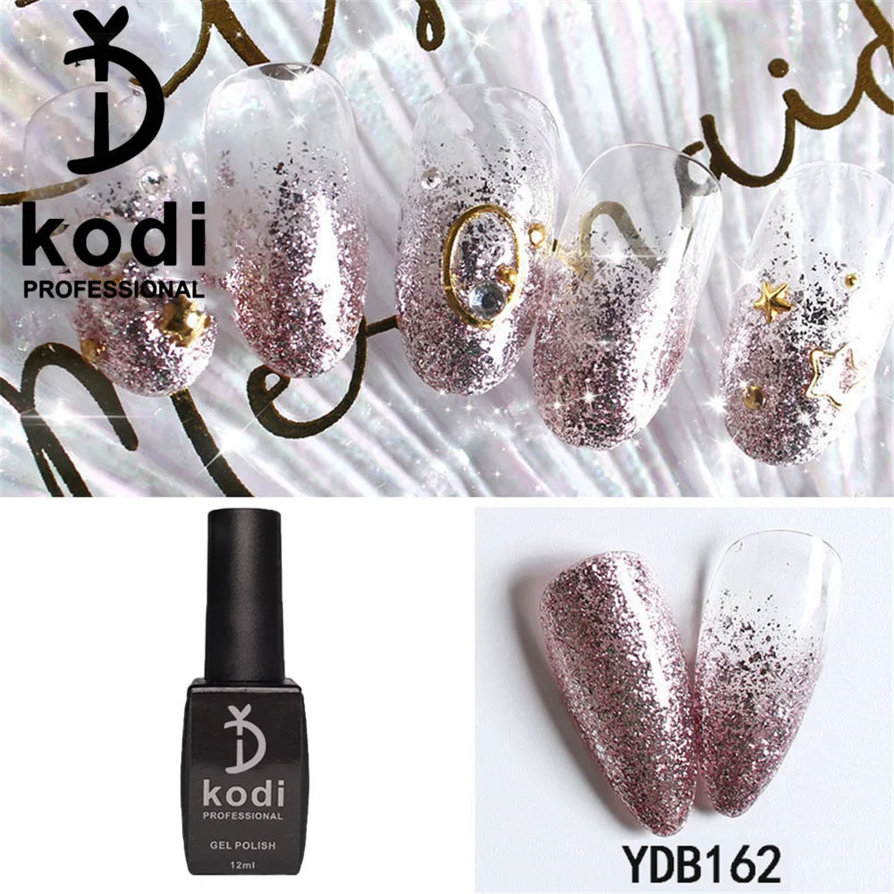 KODI 12ML Nail Gel Polish Glitter Semi-permanent UV LED Gel Sequins For Manicure Nail Art Design Base Top Coat Gel Varnishes