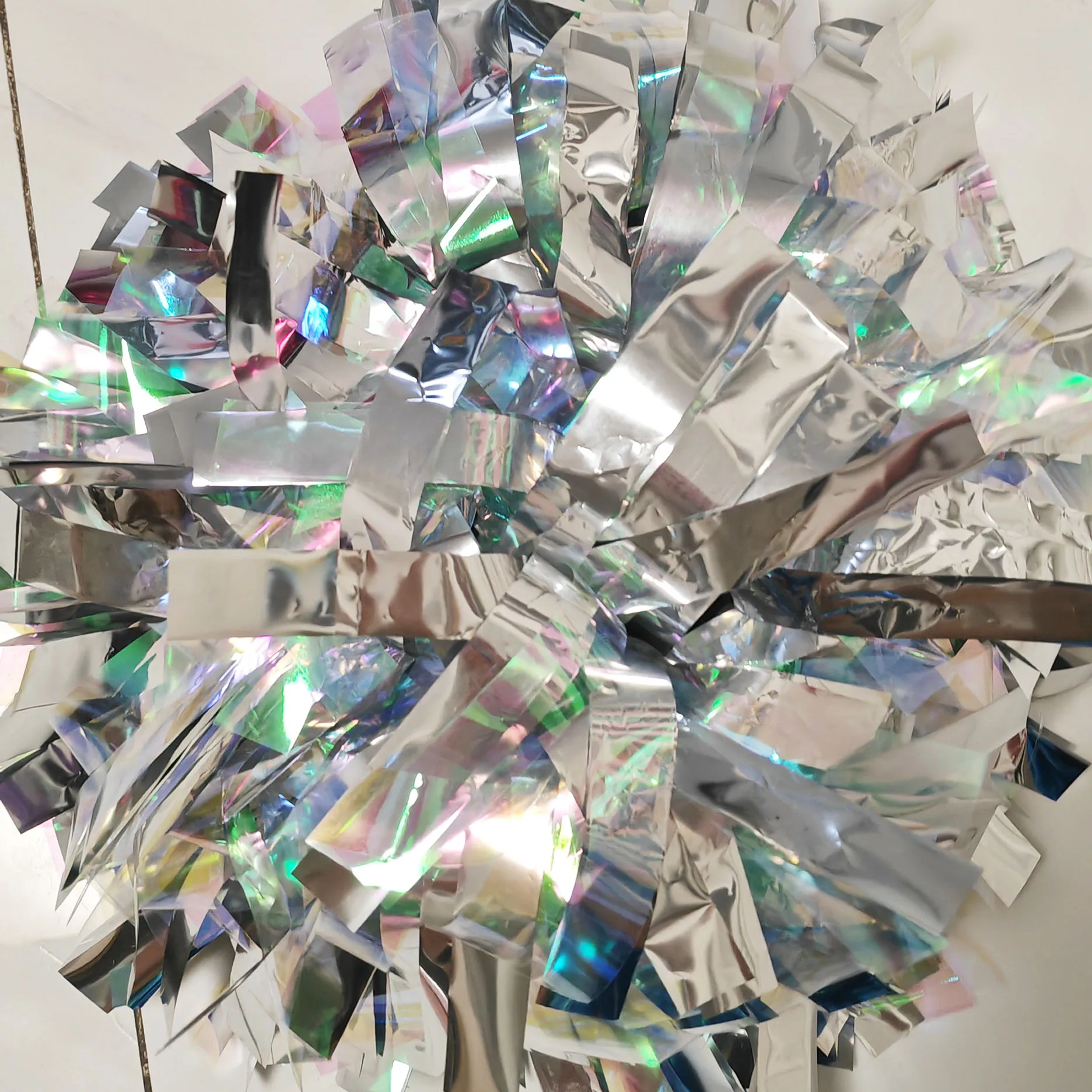 1 шт. помпон с ручкой Cheerleader Baton металлический голографический синий 4&quot 6&quot 8&quot на