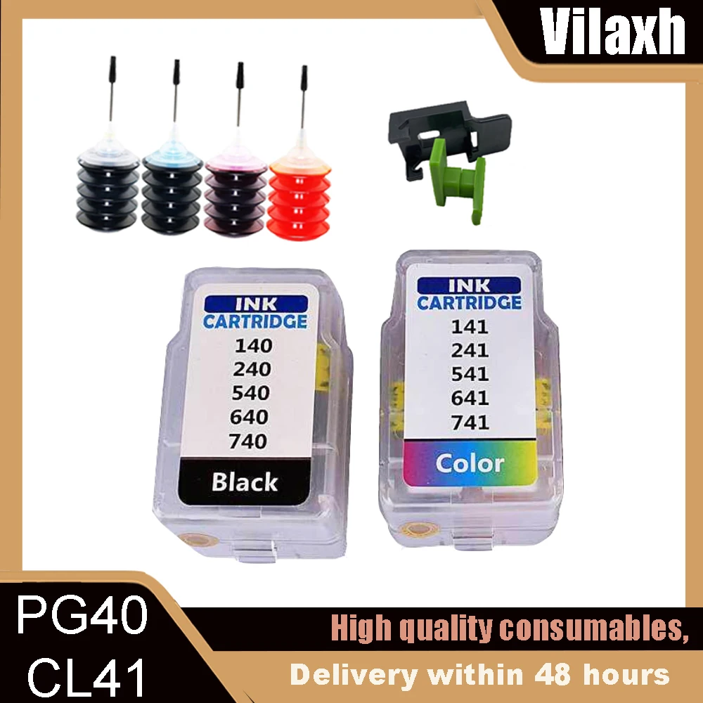 Фото Совместимый чернильный картридж PG40 CL41 (pg-40 CL-41) для Canon Pixma MP160 MP140 MP210 MP220 MX300 MX310 iP1800 iP2500 iP1600 iP1200 №1