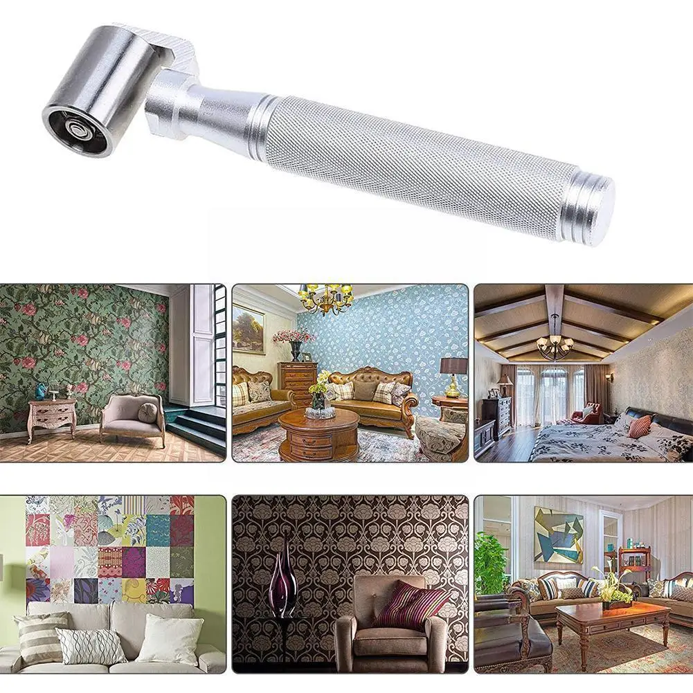 

40mm/34mm Steel Wallpaper Flat Pressure Roller Apply Platen Bearing Metal Wheel Tools Hand Roller Flat Tool Diy O4l9