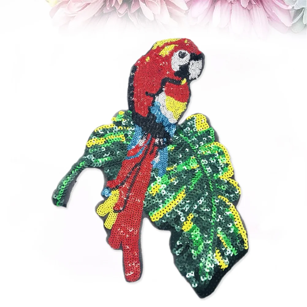 

1pc Clothes Patches Sequin Parrot Shiny Embroidery Patch Cloth Appliques for Jeans Shirts Backpacks