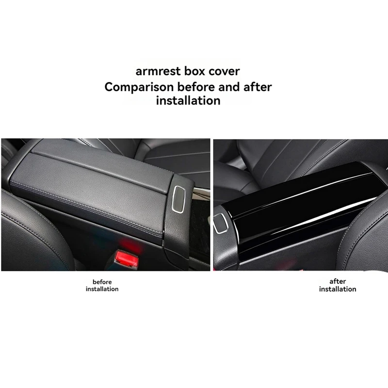 Car Center Console Armrest Box Panel Sticker Trim Cover For Mercedes Benz CLA/GLB CLA/A/B/EQA/EQB-Class 2020-2024