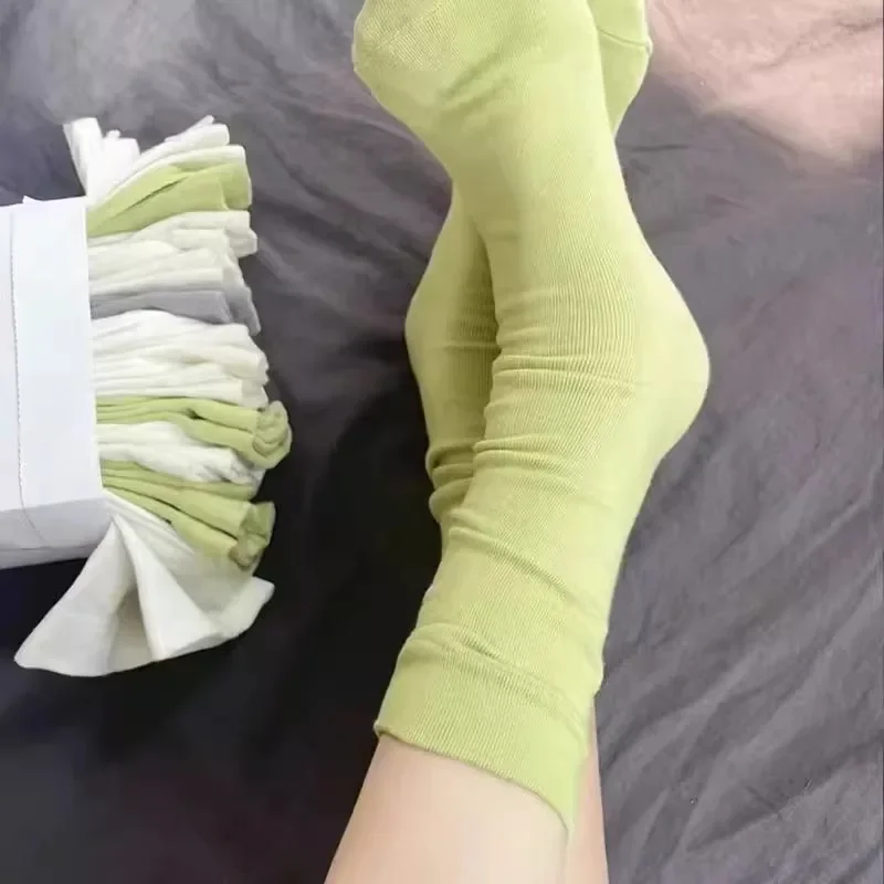 Универсальные однотонные носки с ворсом женские осенне-зимние для дизайна