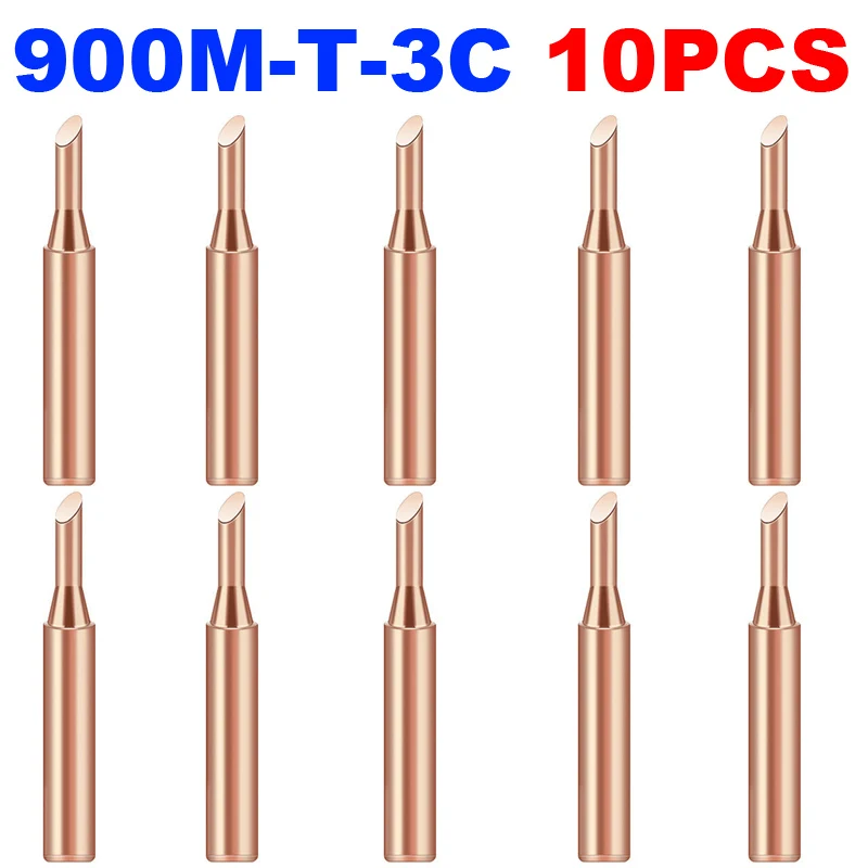 

10Pcs/Lot 900M-T-3C Soldering Replacement Temperature Solder Iron Tips Head Tool 936,937,938,969,852D Soldering Station Welding