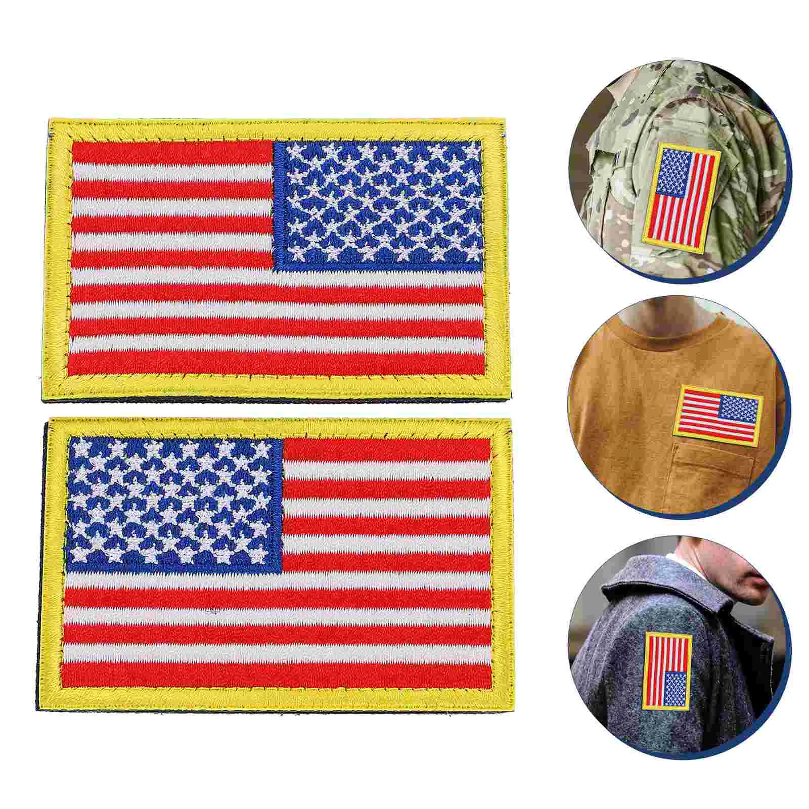 

Flagpatches American Patch Iron Embroidered Applique Patriotic Sew Us Uniform Usa Shoulder Diy July Stars4Th Clothing Pants