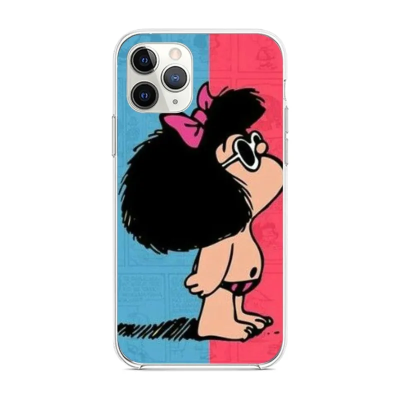 Фото Mafalda милый мультяшный чехол для телефона для девочек для IPhone 14 13 12 11 XS X 8 7 6 Plus Mini Pro Max SE 2022 мягкий прозрачный чехол для телефона №2