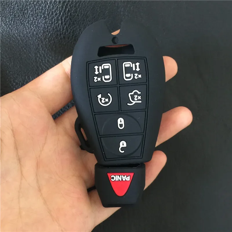 

Чехол для ключа автомобиля, силиконовый чехол с 7 кнопками для Chrysler Town, Country, Dodge, Grand, Caravan, Smart Remote car key