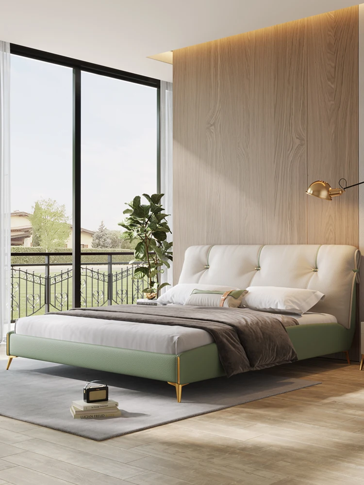 

Тканевая кровать без стирки в скандинавском стиле, современная роскошная двухместная кровать для спальни, мягкая Сумочка, свадебная кровать