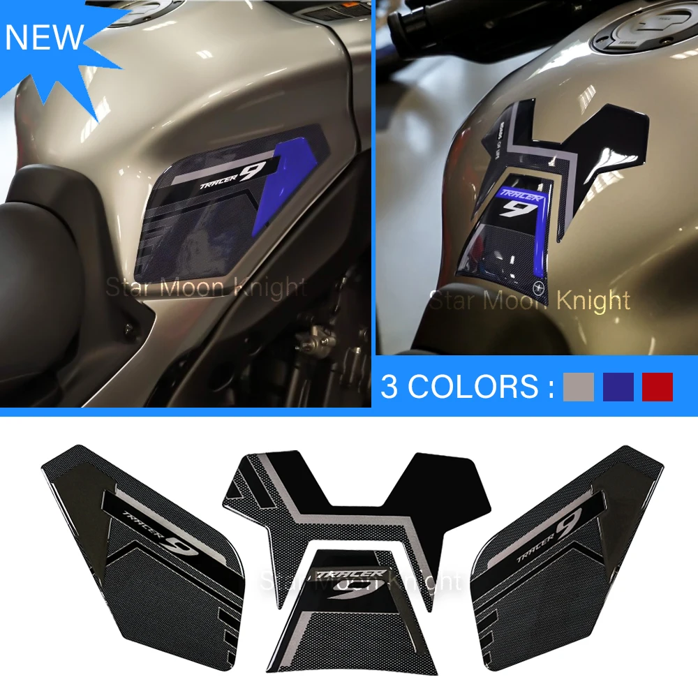 

For Yamaha Tracer9 Tracer9 GT TRACER 9 2021 - Carbon Fiber Grain Side Fuel Tank Sticker 3D Epoxy Resin Anti-Slip Fuel Tank Mat